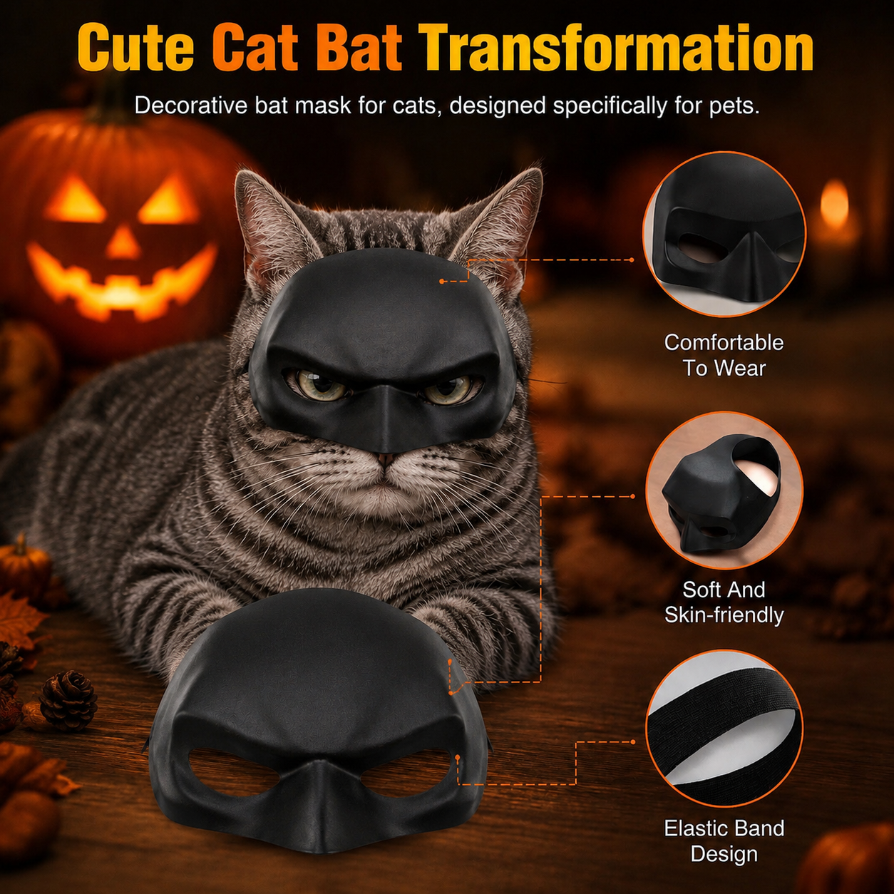 Midnight Bandit Cat Mask